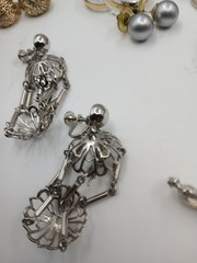 Lot 30 Vintage Now EARRINGS Clip and Screw On Rhinestone Enamel Costume Jewelry