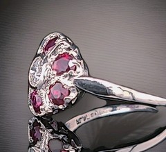 Platinum Vintage Engagement Ring 1.53ct. Natural Ruby Round Shape Diamond