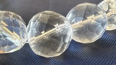 Vintage glass bead necklace clear faceted crystal restring redo deco varied size