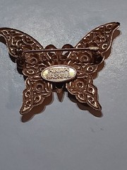 Miriam Haskell Vintage Gold-tone Butterfly Brooch