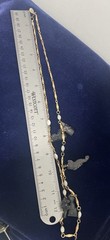 Vintage Estate HOBE Signed Gold Tone & White Beaded ANIMAL ONIX 28” Unique