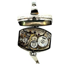 Collectible Vintage Art Deco BELAIS 18K White Gold Watch Ring Size 7
