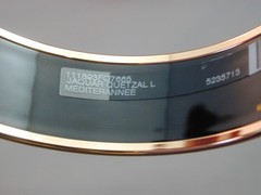 Hermes Jaguar Quetzal L Mediterannee Enamel Bangle Bracelet In Box