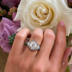 Platinum Vintage Filigree 1.50ct. Natural Old Euro Diamond Sapphire Ring 1920’s