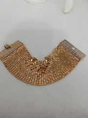 NOIR 1980s Gold Plated Wide Mesh Metal bracelet size 7 (read)