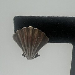 Vintage Sterling Silver Shell Shaped Post Pierced Earrings 3.51 Grams