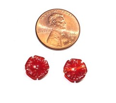 Carnelian Carved Flower 9MM Jackets For Studs Use With Any Stud Bridal Shower
