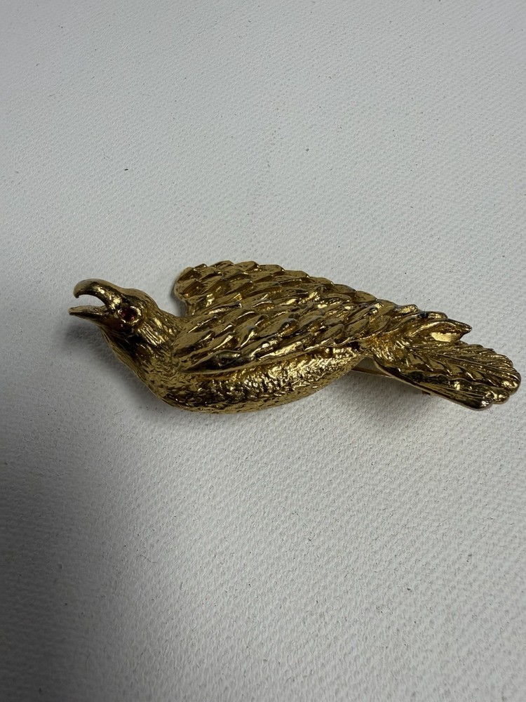 Vintage Gold Tone Bird Brooch Pin