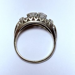 GG Certified 14K Gold .99ctw Old European Diamond .79ctw Accent Sz 7.5 Ring 5.4g
