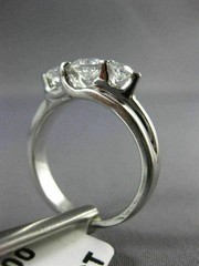 ESTATE .91CT DIAMOND 14KT WHITE GOLD 3D PAST PRESENT FUTURE TENSION RING #14161
