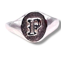 Initial Letter P Signet 925 Sterling Silver Child Woman Pinky Ring Size 3.25