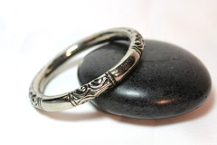 33.6g Vintage Deco Sterling Silver 925 Plated Chinese Rattling Bangle Bracelet
