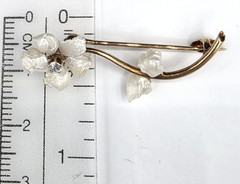 Vintage American Natural Freshwater Pearl and Diamond Brooch 14K