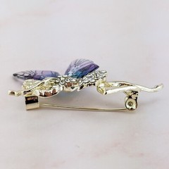 Winged Fairy Brooch Glimmering Rhinestone gold pin Beautiful jewelry