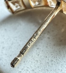 SINGLE Earring “585” 14k Yellow Gold CZ Channel Set Curve Partial Hoop