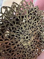1950s German Filigree Inset Accents Brooch Or Necklace Pedant