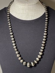Vintage 14K GP Graduated Gold Bead Necklace 24″ Non-Magnetic 2.0oz Heavy Patina