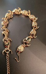 Vintage Lisner Aqua Cabochon/Goldtone Necklace/Bracelet Set