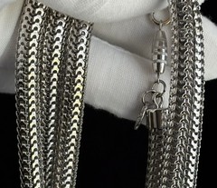 Vintage Vendôme Mesh Chain Silver Tone 36in Necklace 9mm wide 65.9g Statement