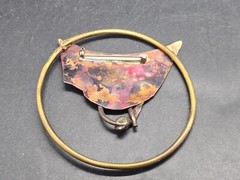 Vintage Copper Metal Earring And Brooch Pin Jewelry Set Handmade Art Soldered
