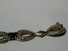 Vintage Stunning FAS .925 Sterling & Blue Stone Bracelet in Good Cond.