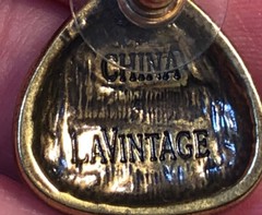 LAVintage LA Vintage Jeweled Costume Jewelry Tear Drop Earrings .5”