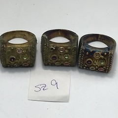 Vintage 18K HGE Plated Multi Color Crystals Unique Bold Look Ring varied sizes