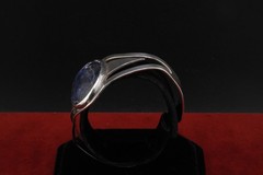 Vintage 925 Silver Mexico Modernist Sodalite Cuff Bracelet ~30g