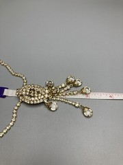 Rhinestone Necklace Crystal Waterfall VTG Beaded Statement 1960s 15.5in Stunning