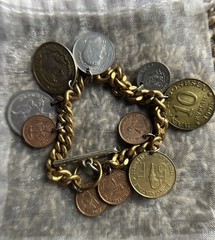 Vintage 1960’s And Rare Coin Charm Bracelet