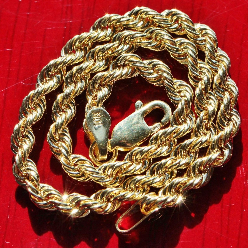 10k yellow gold bracelet 7.0″ rope chain vintage 1.6gr