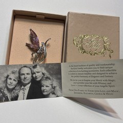 Kirks Folly Fairy Brooch Pink Wings Rhinestone Sparkly NIB