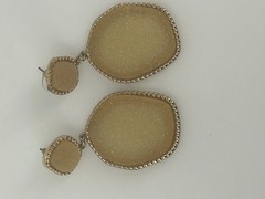 Sugarfix Baublebar Dakota Druzy Vintage Freeform Drop Dangle Earrings Gold Tone