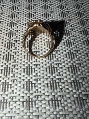 Modernist Free Form Colorful Opal & 14K 9g Gold Ring Size 7.25
