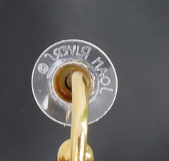 JOAN RiVERS 5 COLOR INTERCHANGEABLE FACETED LUCiTE GOLD HOOP PiERCED EARRiNGS