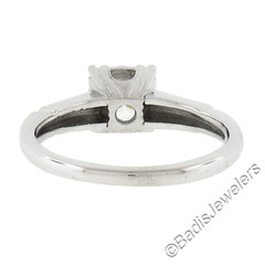 Vintage 14K Gold 0.66ct Round Brilliant Diamond in Square Basket Engagement Ring