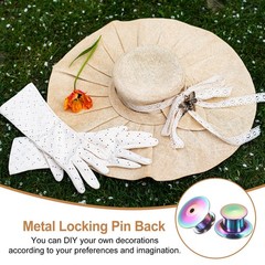 40Pcs Metal Locking Pin Backs, Pin Keepers Locking Clasp, Multicolor