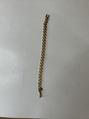 Vintage REVLON Gold Tone Double Row Nanette Link Bracelet Charm Tag