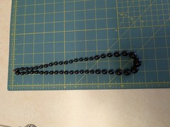 Black Plastic Oval Beaded Necklace Ball Chain Lobster Clasp 24in No Stone