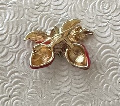 Vintage Style Strawberry Brooch Enamel On Metal