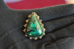 Vintage 935 Silver Brooch/Pendant – Eilat Stone (King Solomon Stone) – 1¾”, 18g