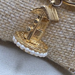 Vintage Charm Bracelet Wishing Well Charm Signed “S” Size 7″