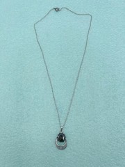 Sterling Silver Hematite Necklace and Earrings Non Pierced Screw Hinged Clip On