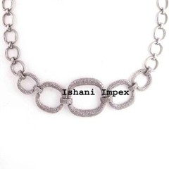 Necklace Natural Rose Cut Diamond & 925 Sterling Silver Necklace Jewelry