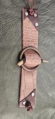 MyxxBlenz leather cuff bracelet with brass ring and goldtone spike NWOT