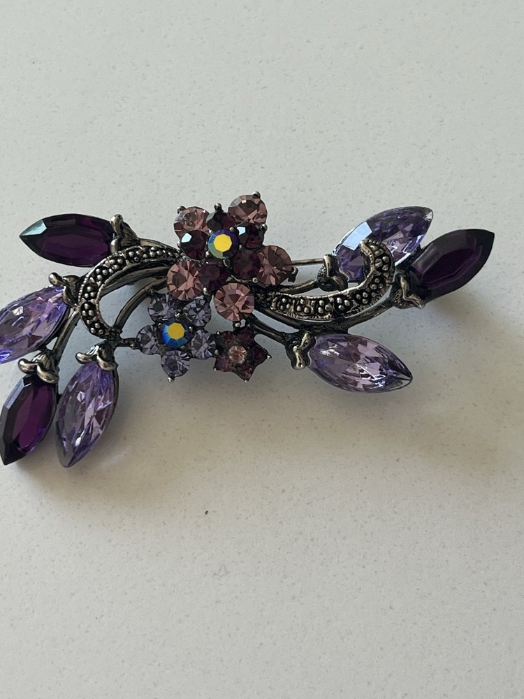 Crystal Floral Spray Lavender, Purple Petals And Assorted Small Colorful Flowers