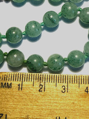 Vintage Chinese Lovely 7mm PREHNITE GEMSTONE Hand Knotted 25″ beaded NECKLACE