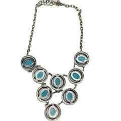 Blue Howlite Necklace 19″ Boho Country Southwestern Bohemian