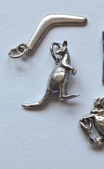 Lot of 4 925 Sterling Australia Travel Charms ~ Boomerang & Animals