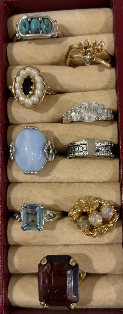 Lot of 9 Vintage Avon Rings Various Sizes All Excellent Condition 1970-80’s
